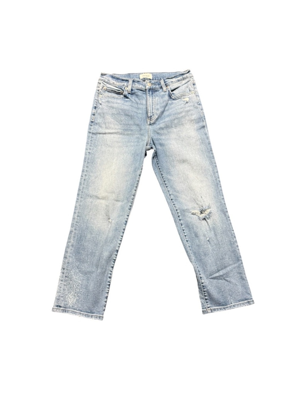 Pistola Light Wash Distressed Straight Leg Jeans Size 27 High Rise